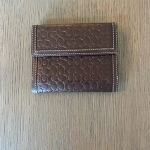 Coach Brown Embossed Leather Wallet